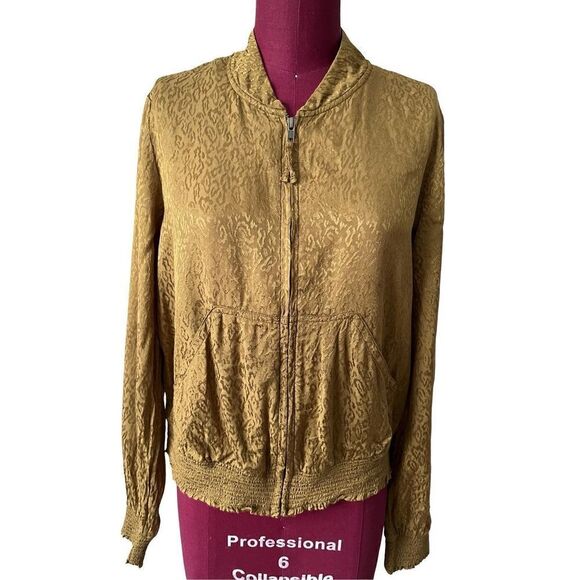Anthropologie Mauve Silky Bomber Jacket size S Zip Up - Picture 6 of 12